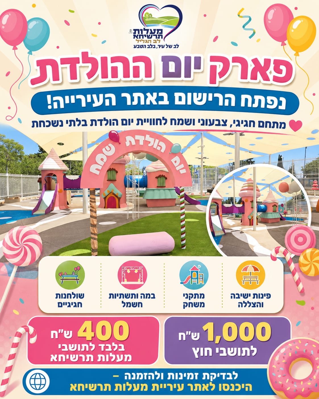 פארק יום הולדת - אתר